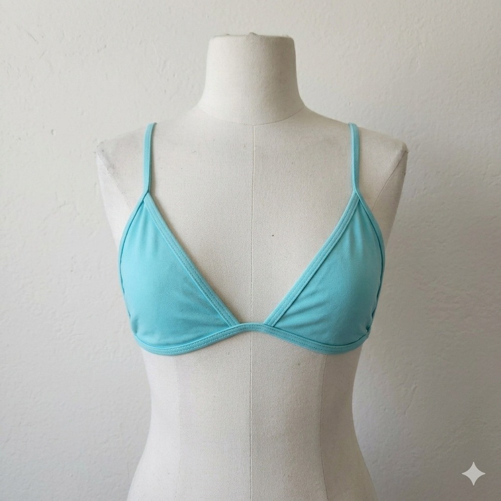 Basic Swim Top Women Large‎ Blue Triangle Bikini Minimalist Beachwear